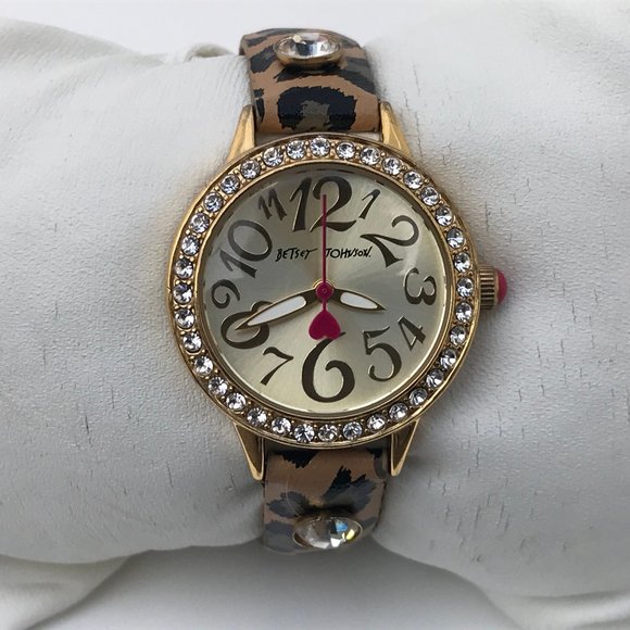 Betsey Johnson Women Watch Leopard Print Vegan Ban - Picture 6 of 11